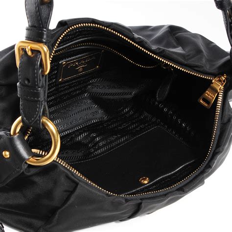 prada tessuto nylon small shoulder bag nero black|vintage prada nylon tote bag.